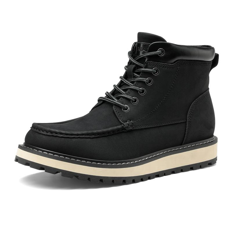 Bruno Marc Men's Moc Toe Leather Fashion Boots