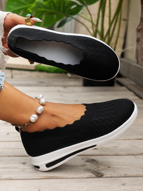 Women's Fashionable Solid Color Slip on Low Top Shoes, Casual Comfortable Breathable Shoes, All-match Commuter Shoes for Work & Daily Wear