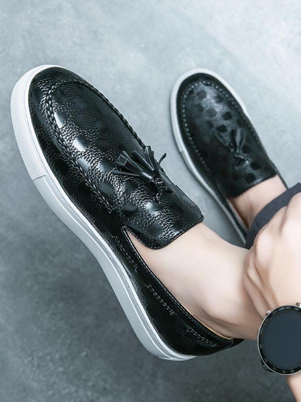 Men's Fashionable Tassel Decorated Loafers, Casual Comfortable Slip-on Loafers for Daily Wear, Breathable Non-slip Shoes for All Seasons