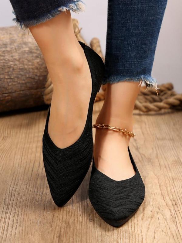 Women's Fashionable Solid Color Flat Shoes, Summer Casual Comfortable Breathable Pointed Toe Flats