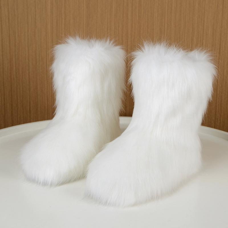 Cozy Faux Fur High-Top Boots - Soft Plush Lined, Warm, Comfortable, Fuzzy, Snow-Ready, Y2k-Inspired Winter Boots for Women - Perfect for Cold Weather, Casual Outings, and Trendy Fashion Statements