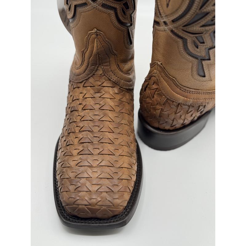 Men's Honey Petatillo Boots Square Toe E1402 Tejido Miel