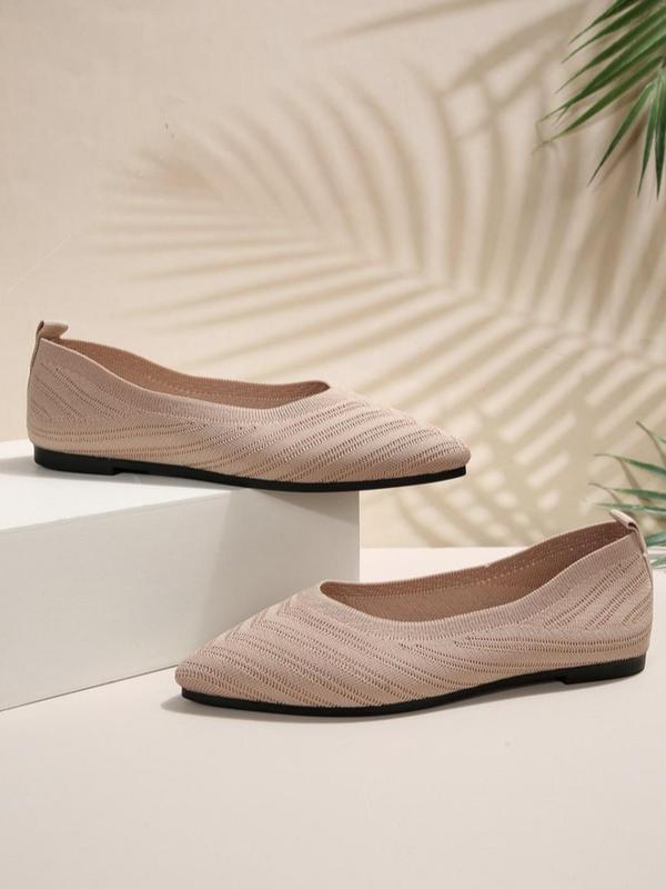 Women's Fashionable Solid Color Flat Shoes, Summer Casual Comfortable Breathable Pointed Toe Flats