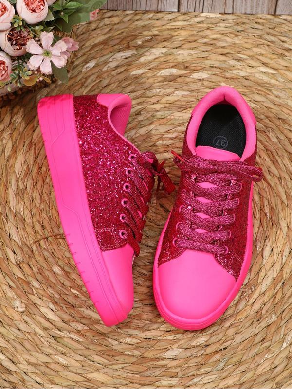 Men's Fashionable Glitter Low Top Sneakers, Casual Comfortable Breathable Skate Shoes, Male All-match Round Toe Shoes for Daily Wear