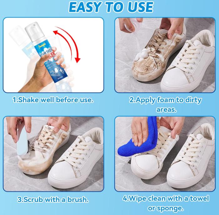 Shoe Cleaning, 6.76 Oz White Shoe Cleaner with Brush and Towel, Shoe Cleaner Sneakers Cleaning Dirt and Stain, Sneaker Cleaning kit for White Shoes, Suede, Leather, Knit, Boots, Canvas, Fabric