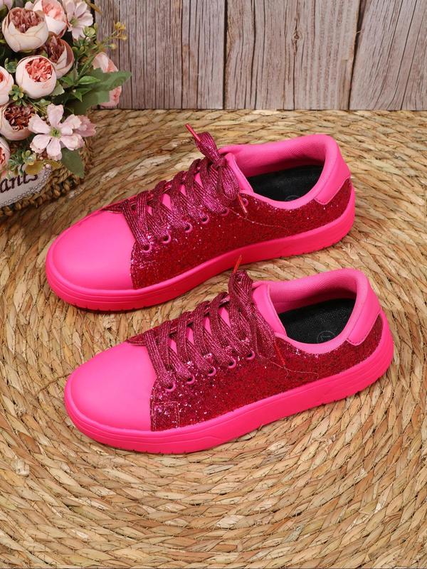 Men's Fashionable Glitter Low Top Sneakers, Casual Comfortable Breathable Skate Shoes, Male All-match Round Toe Shoes for Daily Wear