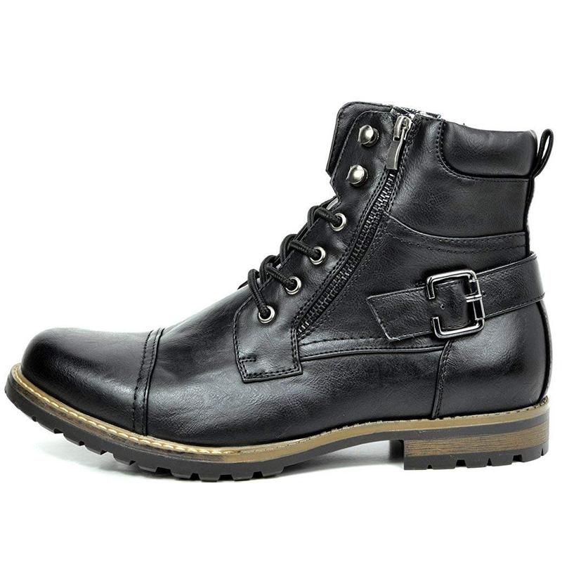 Bruno Marc Men's Motorcycle Combat Boots With A Casual Vibe