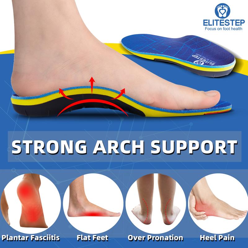 220+ lbs Heavy Duty Support Pain Relief Thick Insole, Plantar Fasciitis Relief High Arch Support Insoles for Women Men, Flat Feet, Shoe Inserts with Cushion Absorbs Shock