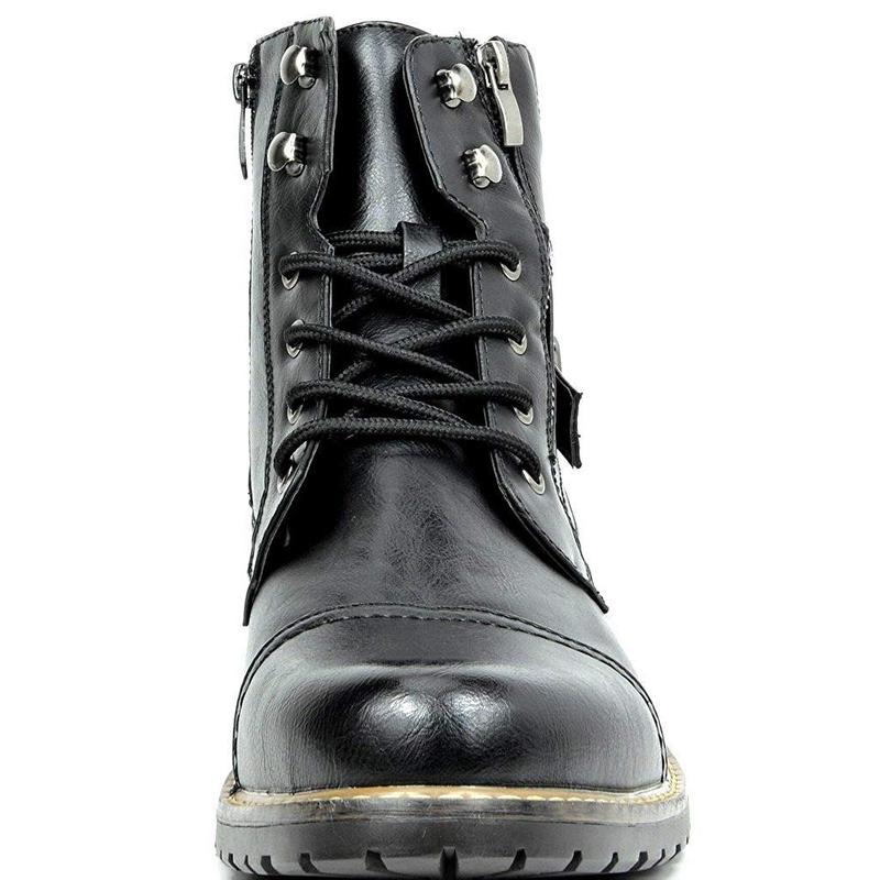 Bruno Marc Men's Motorcycle Combat Boots With A Casual Vibe