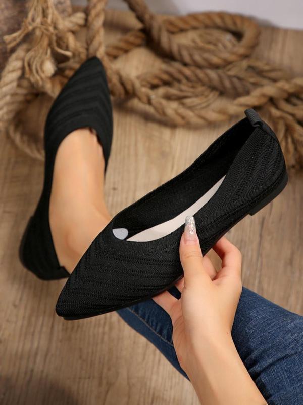 Women's Fashionable Solid Color Flat Shoes, Summer Casual Comfortable Breathable Pointed Toe Flats