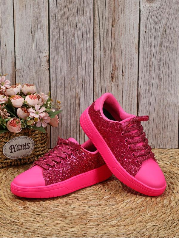 Men's Fashionable Glitter Low Top Sneakers, Casual Comfortable Breathable Skate Shoes, Male All-match Round Toe Shoes for Daily Wear