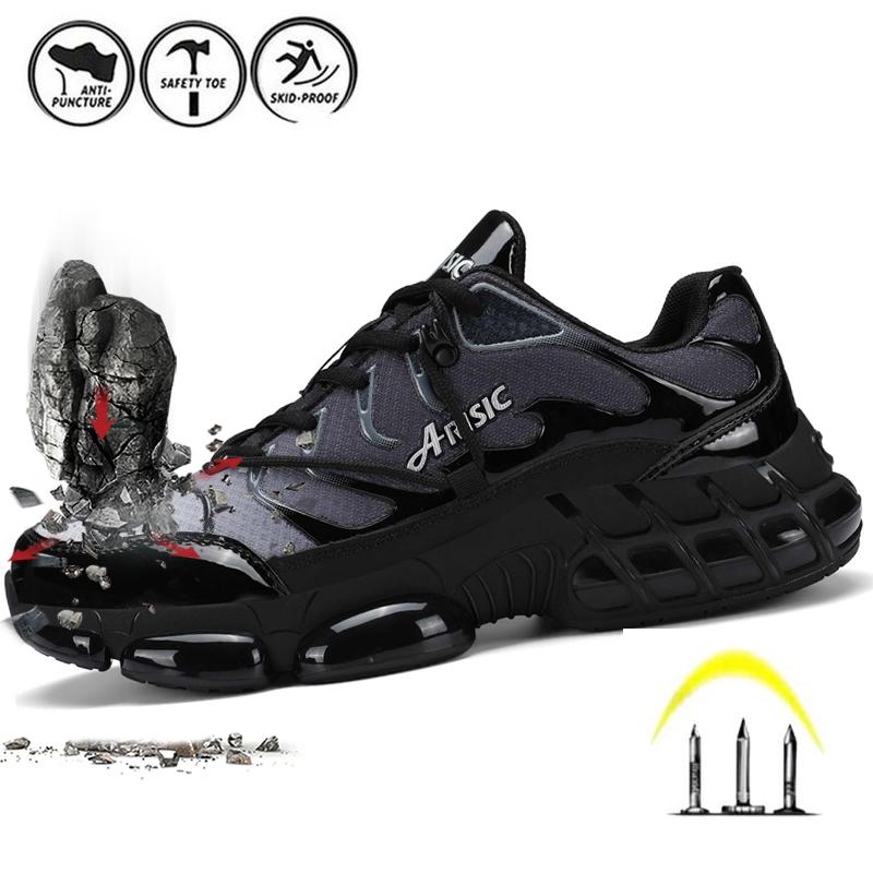 Steel Toe Shoes for Men Women Composite Toe Shoes Indestructible Safety Shoes Lightweight Steel Toe Sneakers Slip Resistant Puncture Proof Air Cushion Breathable Industry Construction Work Shoes