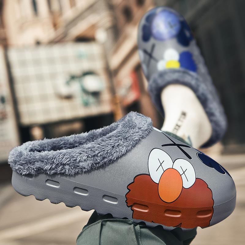 Kaws Men's Cloud Slippers Warm Cozy Plush Comfy Non-slip Home Shoes Unisex Casual Plush Slippers