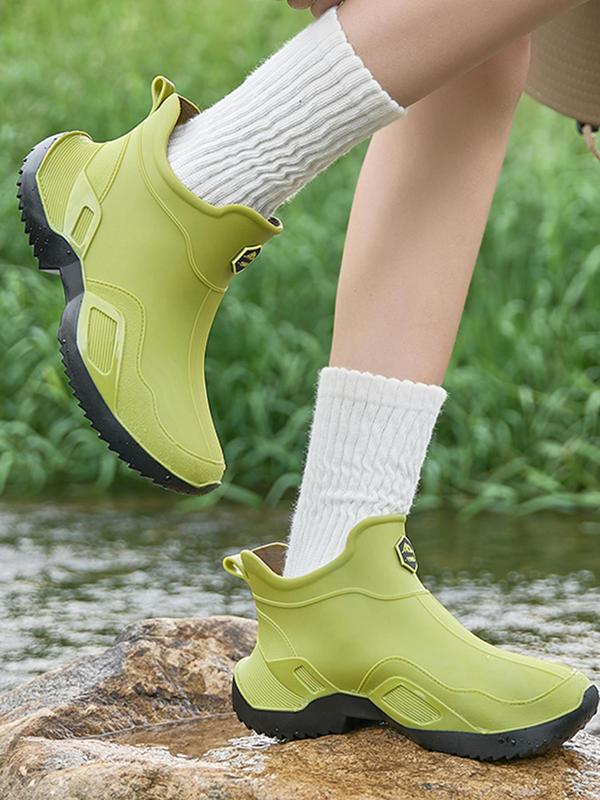 Women's Fashionable Letter Label Design Ankle Boots As Birthday Gifts, Casual Waterproof Non-slip Rain Boots for Outdoor, Female All-match Round Toe Casual Shoes for Summer 2024, Footwear,  Walking Shoes