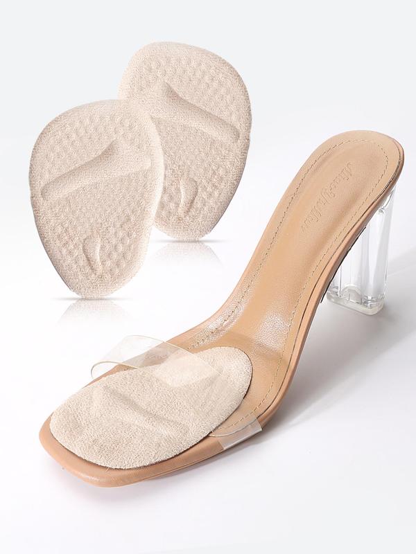 Women's 1 Pair Oval Shaped Thick Foot Protector, Anti-Slip Sole Insoles for High Heels Shoes