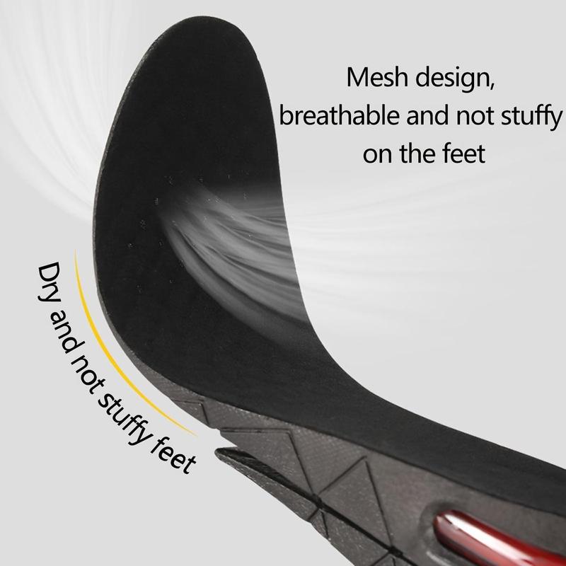 Breathable Heightening Insoles, 1 Pair Comfortable Air Cushioned Insoles, Invisible Heightening Insoles for Men & Women