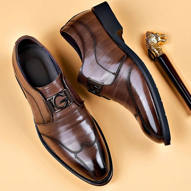 Stylish Slip-On Oxford Dress Shoes For Men - Perfect For Formal, Casual, Business, Weddings & Work - Lace-Up Design - Classic & Contemporary.