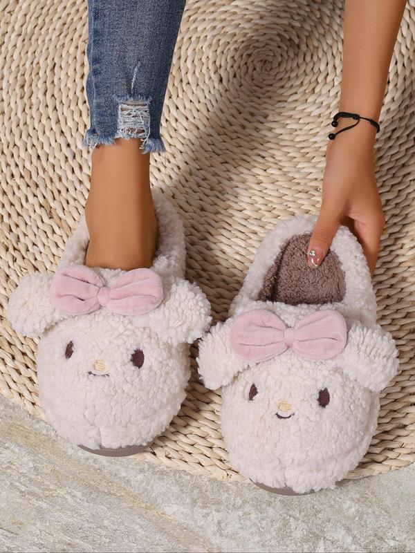 Women's Cute Cartoon Rabbit Design Plush Slippers, Casual Soft Comfortable Home Slippers, Warm Slippers for Indoor & Outdoor Use for Fall & Winter