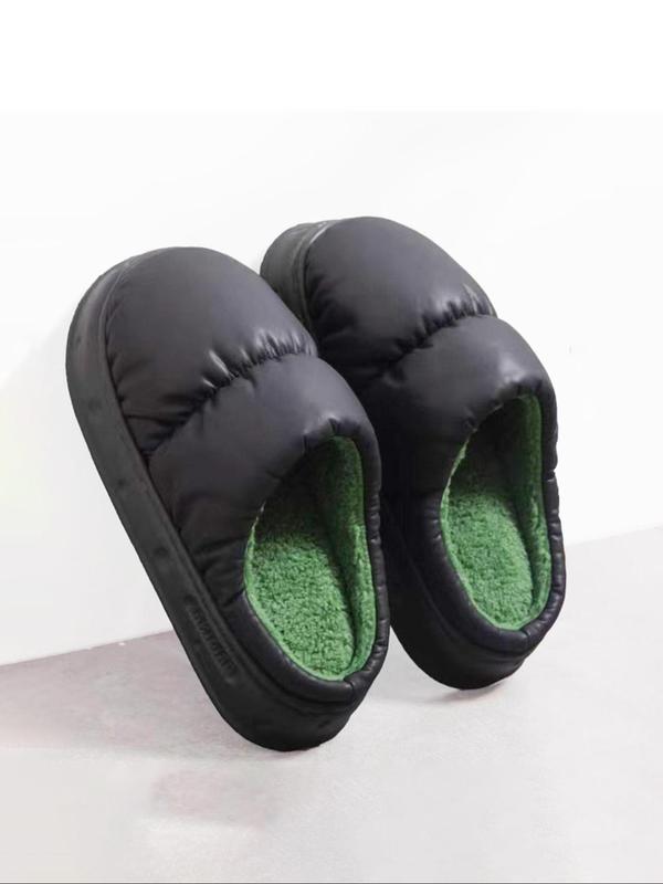 Women's Faux Fur Lined  Puffer Slippers, Casual Soft Comfortable Home Slippers, Warm Slippers for Indoor & Outdoor Use for Fall & Winter