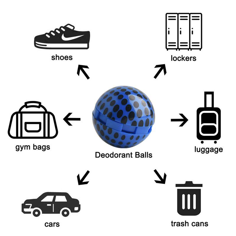 Knixmax Sneaker Deodorizer Balls, Shoe Odor Eaters Deodorant Ball for Gym Bag Locker Closet Car, Long Lasting Odor Eliminator Air Fresheners With Essential Oil