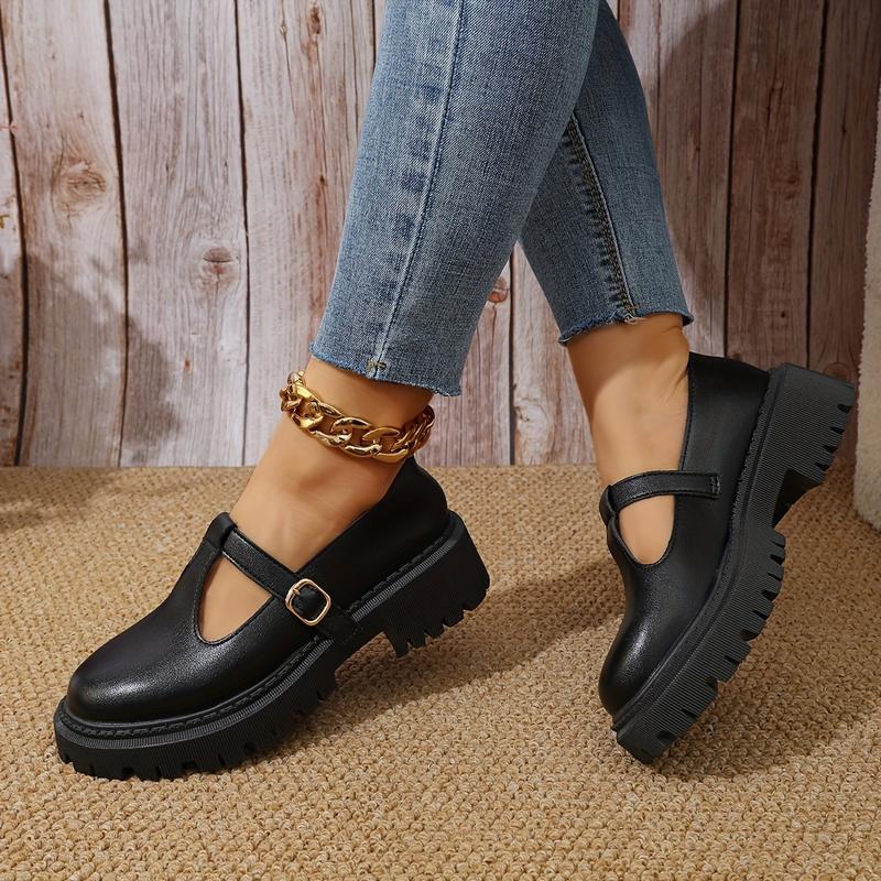 Women's Retro British Platform Shoes, Artificial Leather, Random Printing, Casual Preppy Style, Hand Wash Or Dry Cleaning, All Seasons Universal.