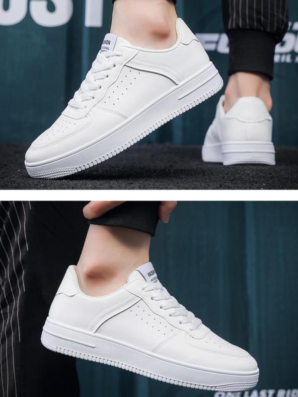 Men's Sporty Minimalist Lace up Low Top Skate Sneakers, 1 Pair Casual Outdoor Sports Skate Shoes, Breathable Comfortable Non-slip Sneakers for Daily Wear