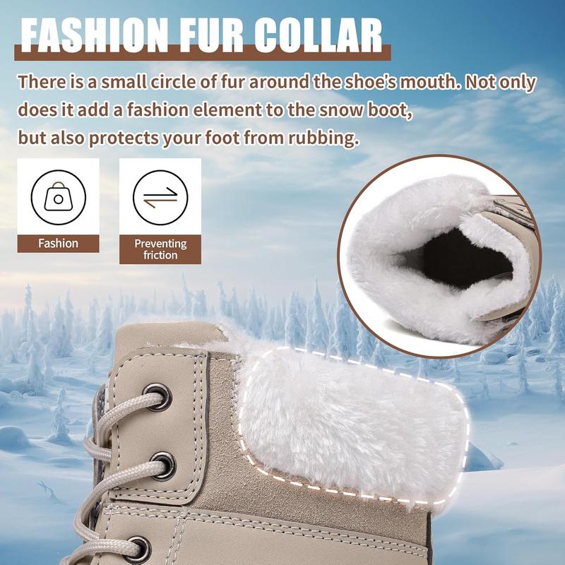 Mens Snow Winter Boots Waterproof Lined Warm Zipper Closure Ankle Boots