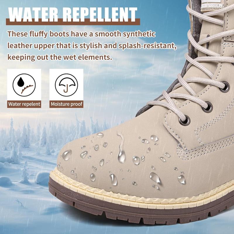 Mens Snow Winter Boots Waterproof Lined Warm Zipper Closure Ankle Boots