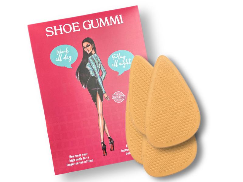 SHOE GUMMI OUTER-SOLE FOR HIGH HEEL COMFORT (TAN POINTED)