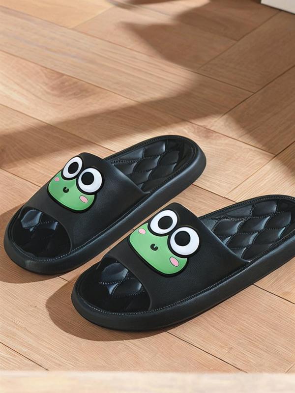 Women's Summer 2024 Cute Soft Comfy Cartoon Frog Design Slide Slippers for Girls, Casual Trendy Non-slip Comfortable Home Walking Shoes Slippers for Home Footwear & Shower Wear