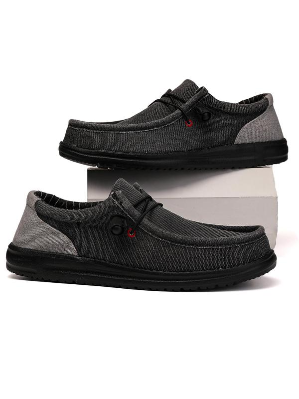 Men's Casual Plain Color Slip on Canvas Shoes, Breathable Comfortable Flat Loafers, Fashionable Shoes for Daily Wear Designer