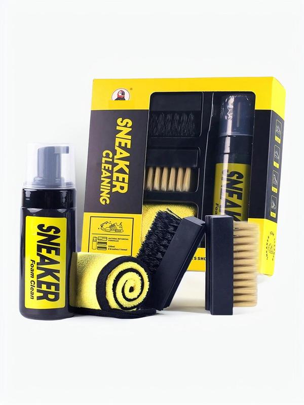 Shoe Care Kit, Including Cleaning Mousse, Brush & Cloth, Shoe Cleaning Kit for Sneaker, Boot, Canvas, PU, Fabric Footwear