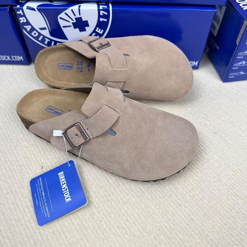 BIRKENSTOCK Genuine Leather Cork Sole Clogs for Couples - Stylish Open-Toe Sandals for Everyday Wear