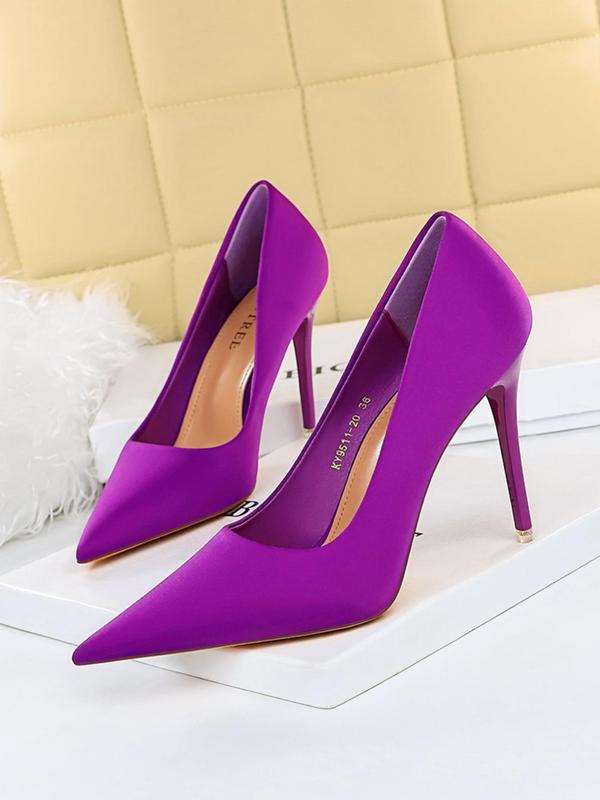 Women's Solid Color Stiletto Heels, Elegant Pointed Toe High Heels for Party, Daily Clothing Decor, Fashionable Shoes for Women & Girls