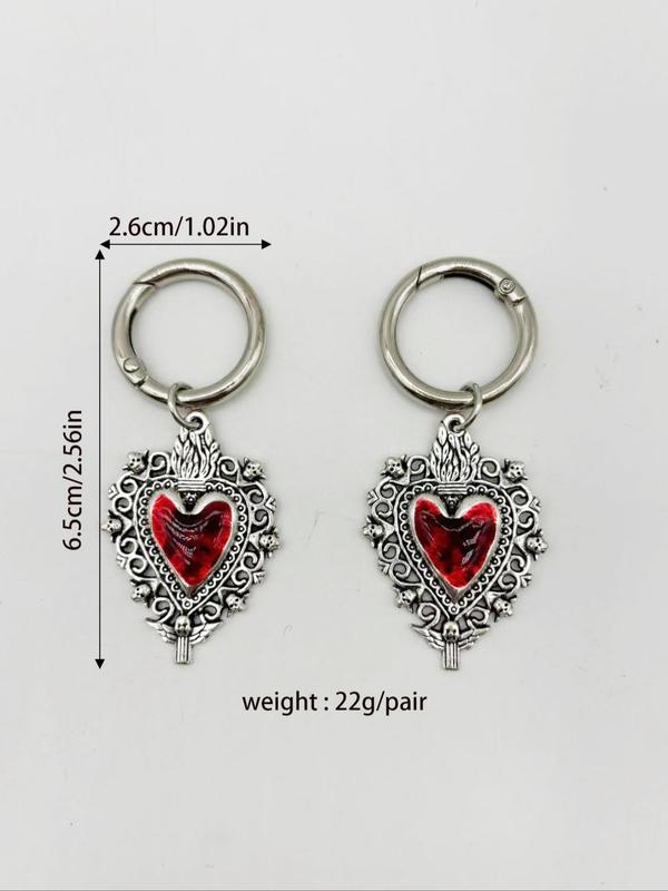 Punk Style Gothic Heart Pendant Shoe Charms, Fashionable Shoe Decoration Charms for Women & Men, Trendy All-match & Exquisite Shoe Charms for Birthday Gift