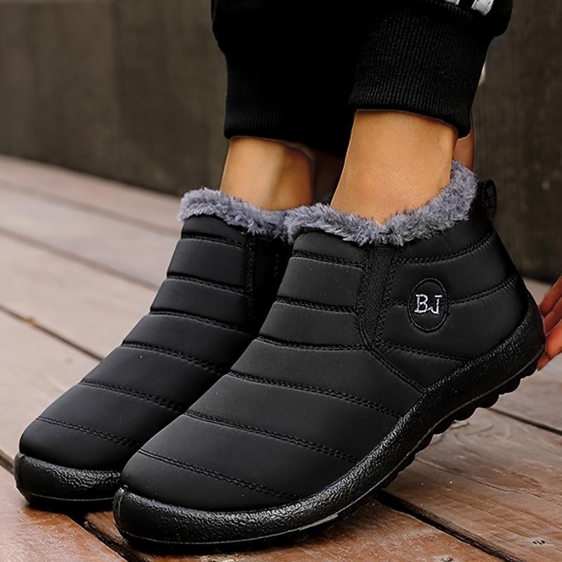 Winter Warmth & Style: Men's Cozy Plush-Lined Ankle Boots, Non-Slip, Perfect for Outdoor Hiking and Casual Wear Boy Walking Shoes