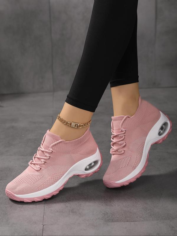 Women's Fashionable Lace Up Low Top Sneakers, Casual Comfortable Breathable Sports Running Shoes, All-match Round Toe Chunky Sneakers for Daily Wear