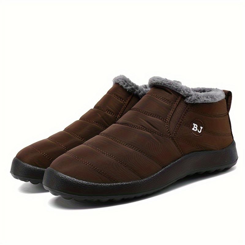 Winter Warmth & Style: Men's Cozy Plush-Lined Ankle Boots, Non-Slip, Perfect for Outdoor Hiking and Casual Wear Boy Walking Shoes