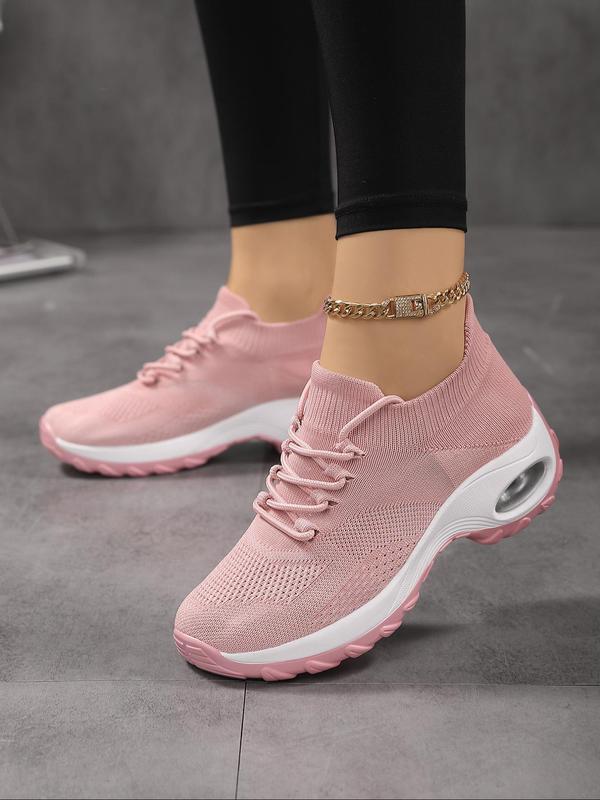 Women's Fashionable Lace Up Low Top Sneakers, Casual Comfortable Breathable Sports Running Shoes, All-match Round Toe Chunky Sneakers for Daily Wear