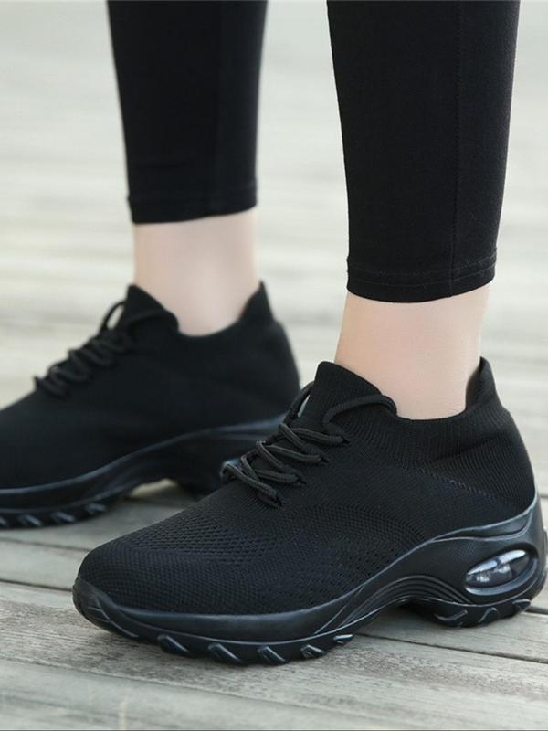 Women's Fashionable Lace Up Low Top Sneakers, Casual Comfortable Breathable Sports Running Shoes, All-match Round Toe Chunky Sneakers for Daily Wear