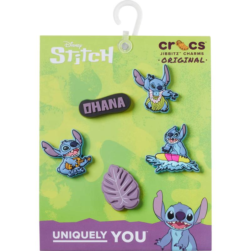 Crocs Jibbitz Disney Lilo and Stitch Tropical Character Shoe Charms 5-Pack