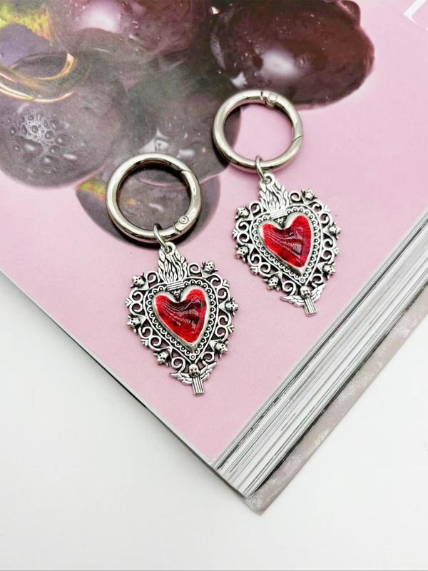 Punk Style Gothic Heart Pendant Shoe Charms, Fashionable Shoe Decoration Charms for Women & Men, Trendy All-match & Exquisite Shoe Charms for Birthday Gift