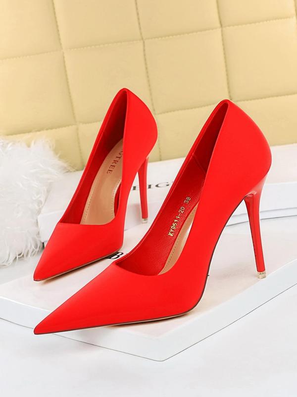 Women's Solid Color Stiletto Heels, Elegant Pointed Toe High Heels for Party, Daily Clothing Decor, Fashionable Shoes for Women & Girls