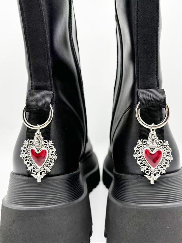 Punk Style Gothic Heart Pendant Shoe Charms, Fashionable Shoe Decoration Charms for Women & Men, Trendy All-match & Exquisite Shoe Charms for Birthday Gift