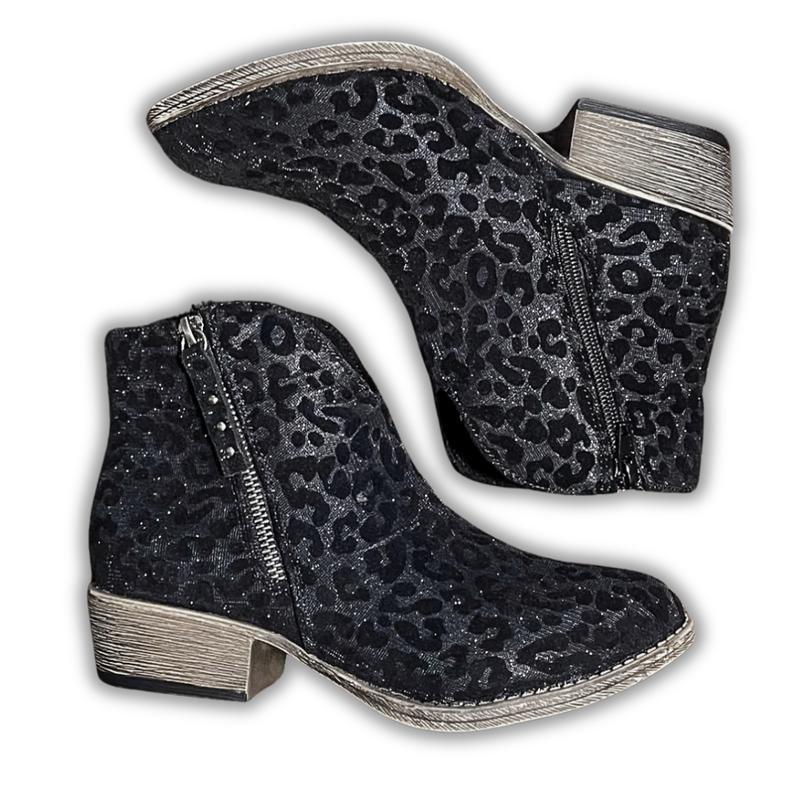 Charming Ankle Bootie in Black Leopard By Very G