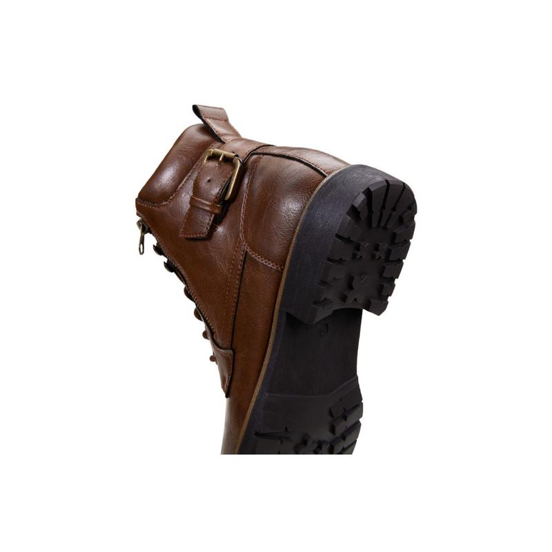 Motorcycle Combat Ankle Oxford Boots Casual Dress Boots for Men Brown Boots Mens Walking Shoes