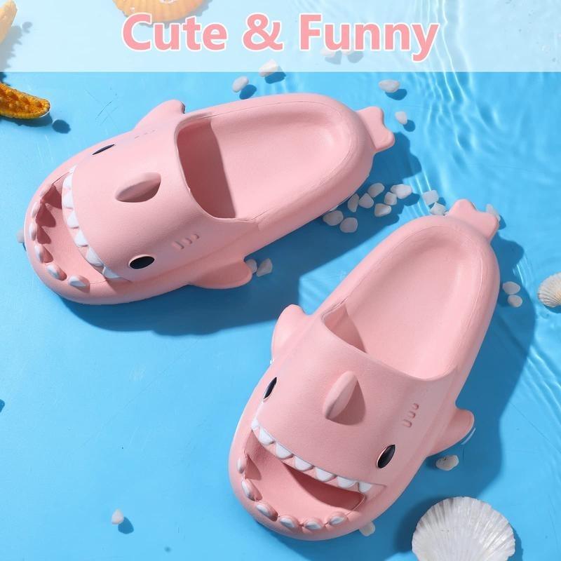 Cloud Shark Slides Non-Slip Novelty Open Toe Sandals Extremely Comfy Cushioned Thick Sole Cute Cartoon Shower Slippers Indoor & Outdoor