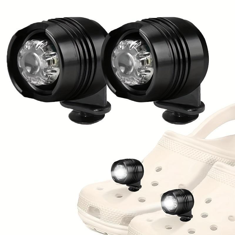 Portable Shoes Light with 3 Lighting Modes, 2 Counts Waterproof Light Up Charm Accessories for Crocs, Multi-application Flashlights for Shoes