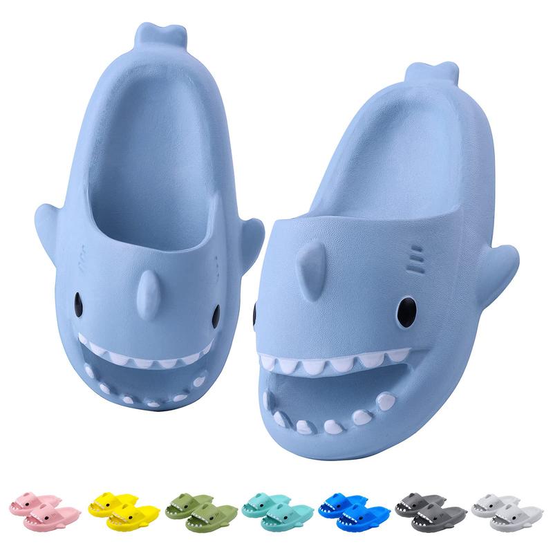 Cloud Shark Slides Non-Slip Novelty Open Toe Sandals Extremely Comfy Cushioned Thick Sole Cute Cartoon Shower Slippers Indoor & Outdoor