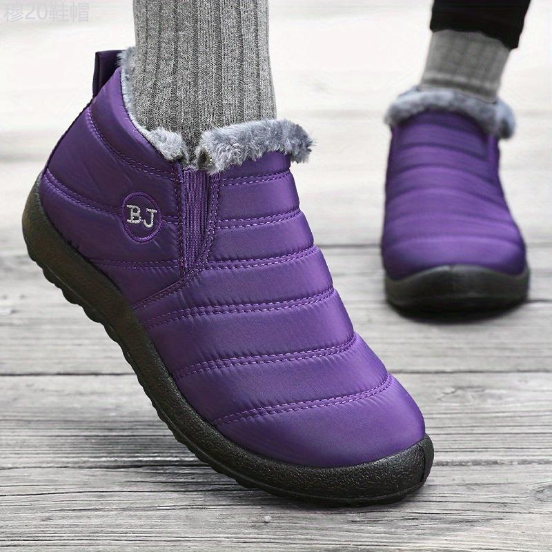 Unisex Warm Ankle Snow Boots with Plush Lining - Waterproof Winter Short Boots with Non-Slip Polyurethane Sole, Fabric Upper & Insole - Windproof Slip-On Footwear for Men and Women Boy Walking Shoes Boy Walking Shoes Closed Comfort Bota Weight Tactical